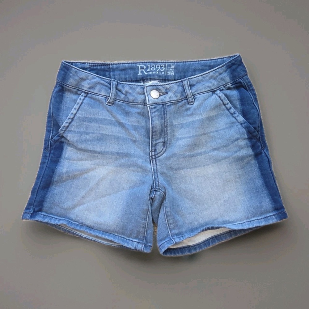 R1893 Jean Shorts Midi 5 in inseam Stretch 2-Tone Wash Womens Size 2